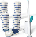 Disposable Toilet Brush: Toilet Bowl Brush and Holder Set with 40 Wand Refills, Upgraded Handle, 2X Cleaners, Toilet Cleaning System with Storage Caddy for Sink, Bathtub, Floor, Drain (Green)-Ruum Studio Home