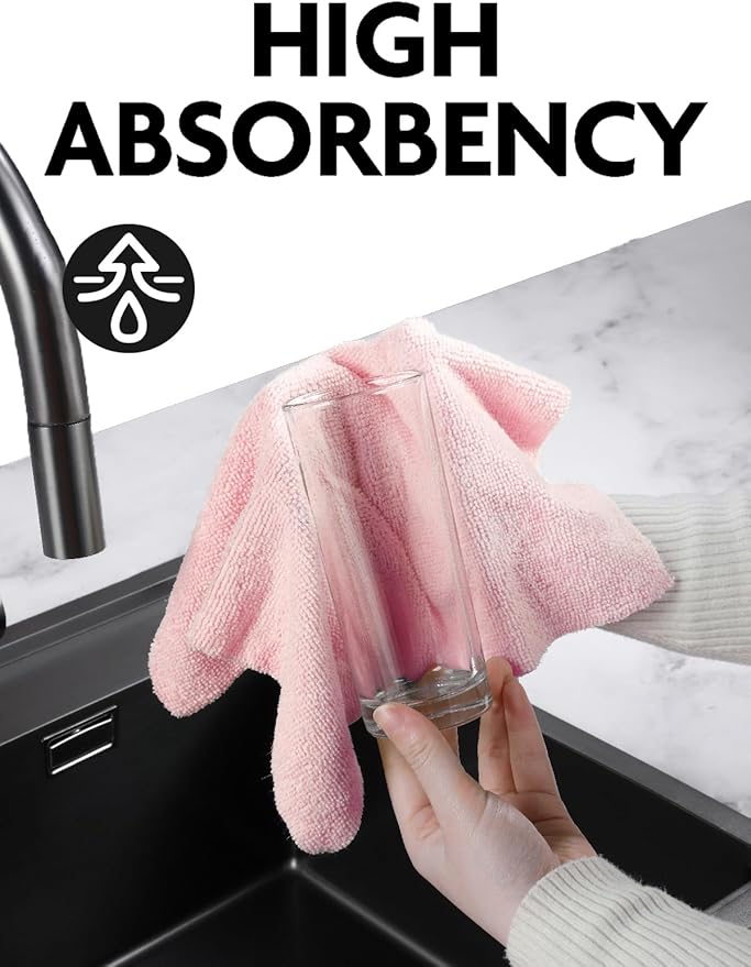 Fantasticlean Microfiber Cleaning Cloth Roll -90 Pack, Tear Away Microfiber Towels, 12" x 12", Reusable, Washable, Scratch Free, Ultra Absorbent Dish Rags for Car, Home, Garage or Shop (Pink)-Ruum Studio Home