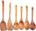 Wooden Kitchen Utensils Set,GUDAMAYE 6 PCE Wooden Spoons for Cooking,Wooden Cooking Utensils,Natural Teak Wooden Spoons For Non-stick Pan-Ruum Studio Home