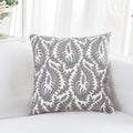 HWY 50 Grey Gray Decorative Throw Pillow Covers 18x18 Inch (1 Piece), Embroidered Cotton Farmhouse Cushion Cover Pillow Case for Sofa Couch Living Room Bed Bedroon, Floral Branches-Ruum Studio Home