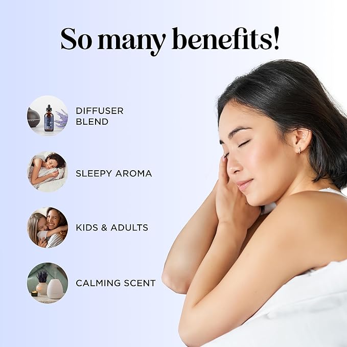 Sleep Essential Oil Blend for Diffuser - Dream Essential Oils for Diffusers Aromatherapy and Relaxation with Clary Sage Ylang-Ylang Roman Chamomile and Lavender for Sleep Time Support (10mL)-Ruum Studio Home