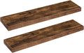 HOOBRO Floating Shelves for Wall, Wall Mounted Shelf Set of 2, 31.5" Hanging Shelf with Invisible Brackets, for Wall in Bathroom, Bedroom, Toilet, Kitchen, Living Room, Office, Rustic Brown BF80BJP201-Ruum Studio Home