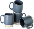 Hasense Ceramic Large Coffee Mugs Set of 4-15 Ounce Porcelain Coffee Cups Set with Handle Perfect for Tea, Cocoa, Latte, Milk and Cappuccino, Modern Tea Cups Set for Man and Woman, Dark Blue-Ruum Studio Home