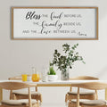 SRSZHIYUE Bless the Food Before Us Wall Sign Decor 40"×15" Christian Bible Verse for Farmhouse Rustic Kitchen Dining Room Framed Wood Scripture Religious Jesus Prayer Wall Art (Wood)-Ruum Studio Home