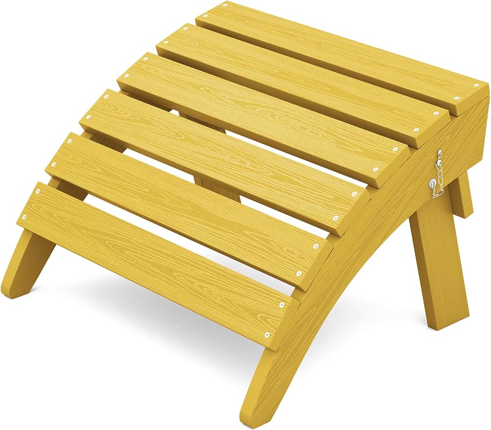 KINGYES Folding Adirondack Ottoman for Adirondack Chair, Yellow-Ruum Studio Home