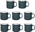 Set of 8 Ceramic Campfire Mugs – 15 Oz, Gray – Coffee & Tea Cups for Home, Work, Travel, Camping – Customizable, Great for DIY, Events, Companies-Ruum Studio Home