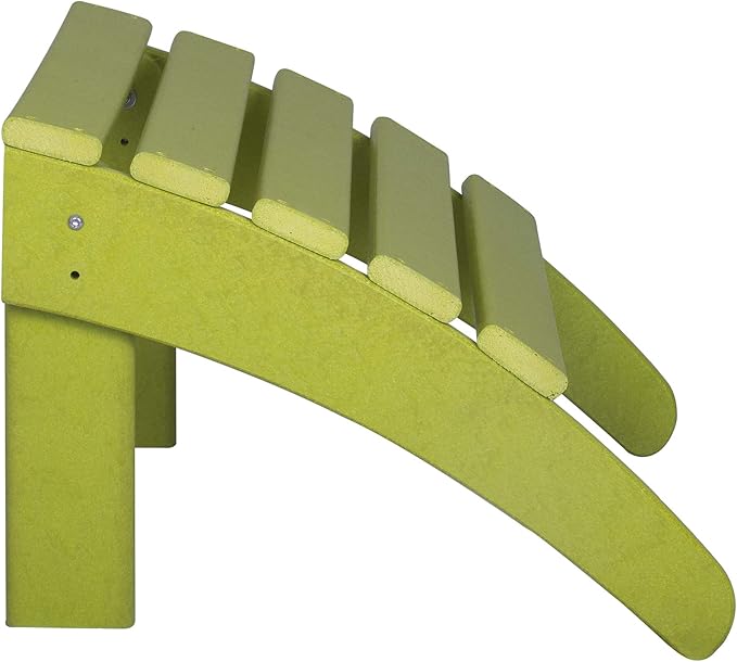 WestinTrends Outdoor Ottoman, Patio Adirondack Ottoman Foot Rest, All Weather Poly Lumber Folding Foot Stool for Adirondack Chair, Widely Used for Outside Porch Pool Lawn Backyard, Lime-Ruum Studio Home