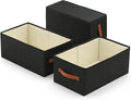linen closet organizers and storage, 3 Pack Large Storage Baskets, Washable, Clothing Storage Bins with Handle, Closet Organizer for Storage Sweater,Sheets (Black, 18½"x11"x8½")-Ruum Studio Home