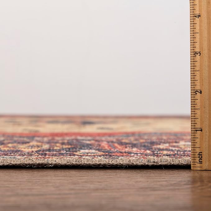 Keen Home Design 2x12 Rug - Machine Washable Runner with Non-Slip Backing, Ideal for Hallway, Entryway, Kitchen, Laundry Room - Vintage, Easy Clean, Durable, Low Pile Rug - (2'6" x 12')-Ruum Studio Home