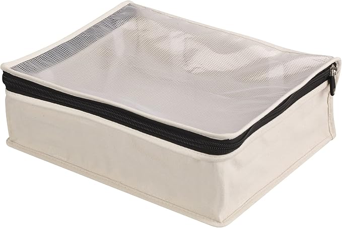 Household Essentials 3321-1 Cedarline Natural Cotton Canvas Zippered Sweater Bag | Storage Bag for Closets and Under the Bed | 2-Pack-Ruum Studio Home