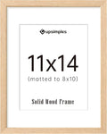 upsimples 11x14 Picture Frame, Natural Solid Wooden Picture Frames, Display 8x10 with Mat or 11 x 14 Without, Vertical or Horizontal Wall Hanging, 1 Pack, Natural-Ruum Studio Home