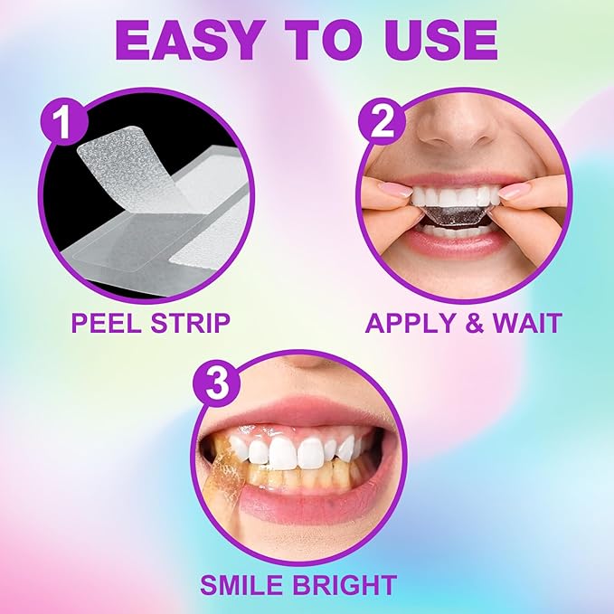 Teeth Whitening Strips,7-Day whitening Strips,Peroxide Free,Sensitive Teeth Whitener,Enamel Safe for Whiter Teeth,Deep Stains Removal,nstant Teeth Whitening Without The Harm (28pcs)-Ruum Studio Home