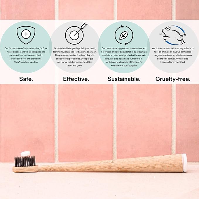 New Formula, Unpaste Toothpaste Tablets, Fluoride Mint, Xylitol Free, Vegan, Plastic Free, Travel-Friendly, Resealable Packet, 250ct, 4 Month Supply-Ruum Studio Home