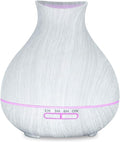 BZseed Aromatherapy Essential Oil Diffuser 550ml 12 Hours White Wood Grain Aroma Diffuser with Timer for Large Room, Home, Baby Bedroom, Waterless Auto Shut-Off, 7 Colors Lights Changing-Ruum Studio Home