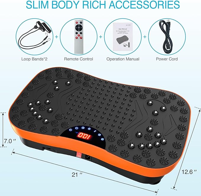 AXV Vibration Plate Exercise Machine Whole Body Workout Portable Mini Vibrate Fitness Platform Lymphatic Drainage Machine for Weight Loss Shaping Toning Wellness Home Gyms Workout (Mini)-Ruum Studio Home