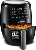 Gourmia Air Fryer Oven Digital Display 4 Quart Large AirFryer Cooker 12 1-Touch Cooking Presets, Black and Stainless Steel Accents Fry Force GAF486-Ruum Studio Home