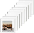 HAUS AND HUES 16x16 White Metal Picture Frames Matted to 12x12 - Features Premium Aluminum & Hanging Hardware, Shatterproof Plexiglass - Ideal for Home, Room, Office (16x16 in, White, Set of 9)-Ruum Studio Home