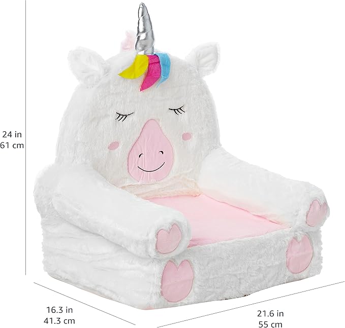 Amazon Basics Children's Plush Toddler Chair, Unicorn, Medium, Multicolor-Ruum Studio Home