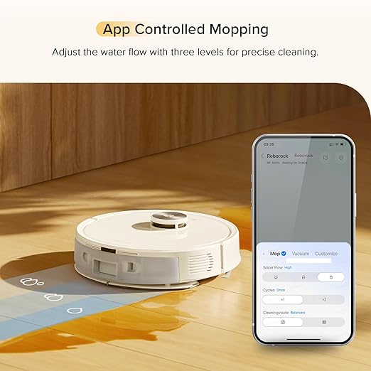roborock Q7 M5 Robot Vacuum and Mop Combo, 10,000Pa HyperForce Suction, Robotic Vacuum Cleaner, Dual Anti-Tangle System, APP-Controlled Mopping, LiDAR Navigation, for Pet Hair and Carpet, White-Ruum Studio Home
