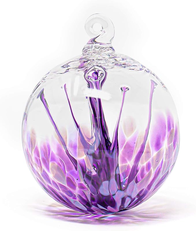 Luke Adams Handmade Glass Gazing Balls for Garden on Clearance – Hand Blown Glass Gazing Ball for Yard Décor – Decorative Garden Globe (Purple Crush/Lavender)-Ruum Studio Home