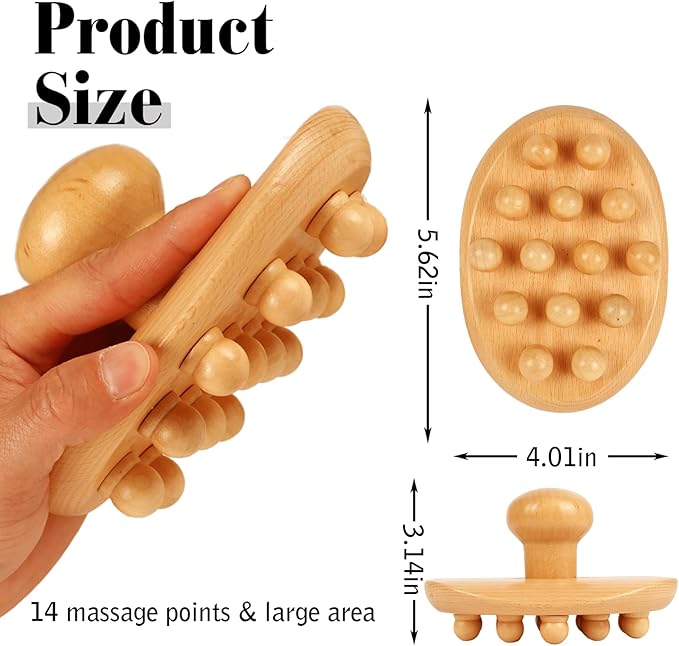 Wood Therapy Massage Tools Cellulite Massager Roller Wooden Body Brush Fascia Blaster Brush Body Shaping Professional Maderoterapia Kit Lymphatic Drainage Massager-Ruum Studio Home