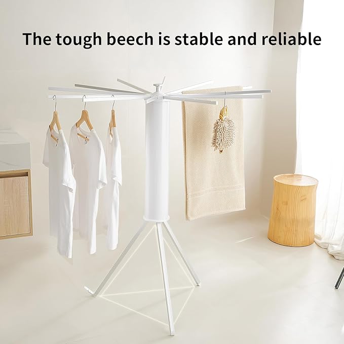 JOOM Tripod Clothes Drying Rack, Garment Rack Portable and Foldable Space Saving Laundry Drying Rack - Drying Rack Clothing Floor Folding Balcony Bedroom Household Aluminum-Ruum Studio Home