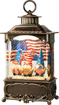 Gnome Snow Globe Lantern 4th of July Decorations with Timer, USB and Battery Powered 4th of July Shirts Patriotic Gnomes and American Flag Independence Day 10.2 inch-Ruum Studio Home