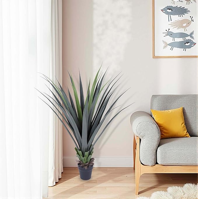 44inch Artificial Agave Plant Potted Plants Fake Agave Plant for Home Office Garden Indoor Outdoor Decoration (2PACK)-Ruum Studio Home