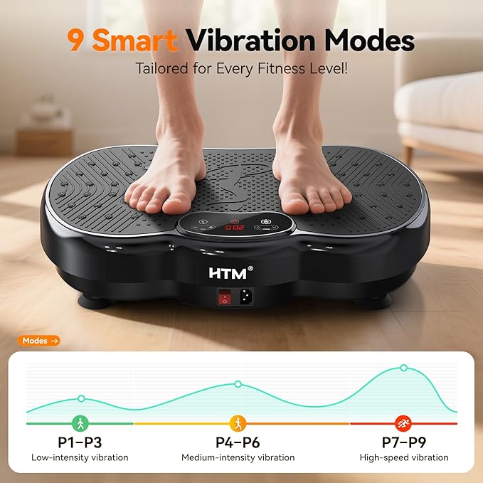 Vibration Plate Exercise Machine - 300 lbs Weight Capacity, 120 Speed Levels, 9 Workout Modes for Home Fitness, Muscle Toning & Weight Loss-Ruum Studio Home