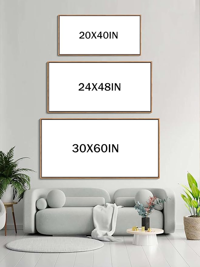 DUNHUANG ART Vibrant Orange Sunset Wall Art - Colorful Ocean Abstract Beach Decor for Living Room & Bathroom - Large Framed Coastal Seascape Picture - Ocean Sunrise Poster for Home Decoration 20"x40"-Ruum Studio Home