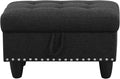 Ottoman Rectangular Storage Ottoman Bench, Footrest Stool Footstool with Lid for Living Room, Bedroom, Entryway, Brown, 28.5"x19.5"x17.5"-Ruum Studio Home