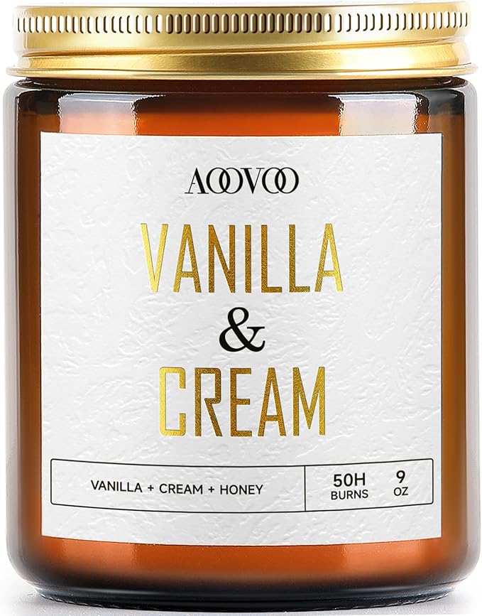 AOOVOO Vanilla Cream Candles - 9 oz Scented Candles, Aromatherapy Candle, Soy Candle for Home Scented-Ruum Studio Home
