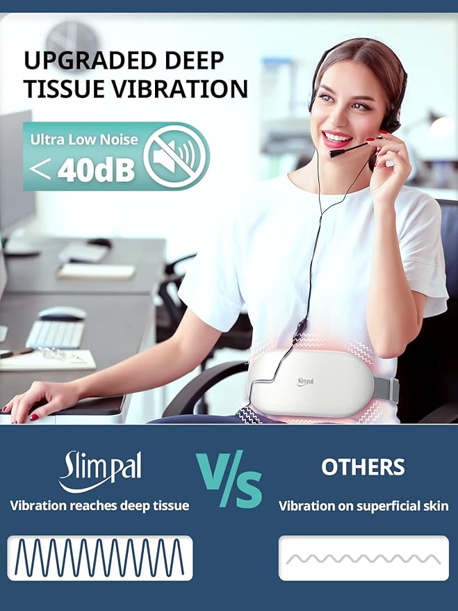 Slimpal Heating Pad for Period Cramps, Plus-Sized Portable Electric Heating Pad, Menstrual Cordless Heat Belt Back, Belly, Waist Pain Relief, Long-Lasting Battery, Gift for Her Girl Women Wife, Beige-Ruum Studio Home