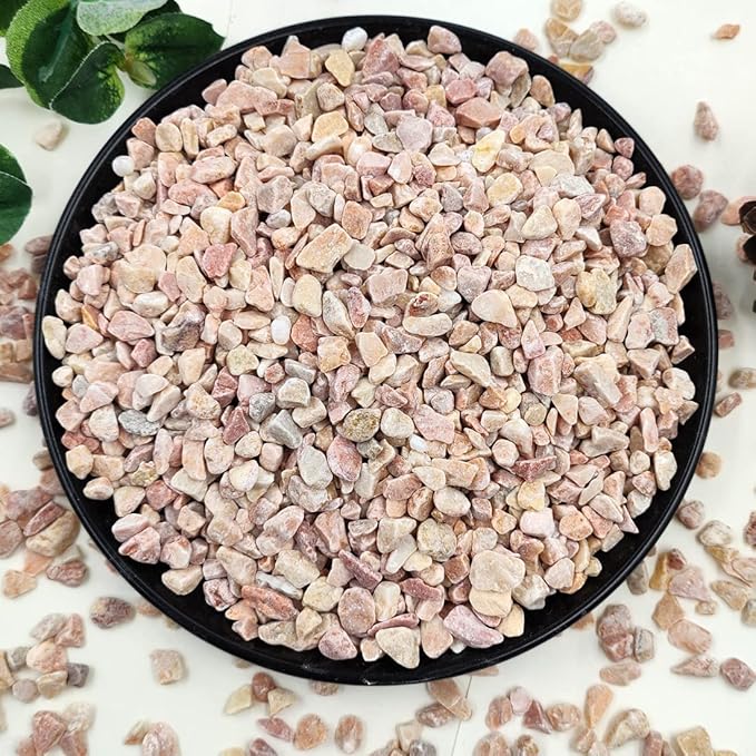 2LB Succulent and Cactus Gravel Pebbles, 1/5 Inch Natural Decorative Polished Stones, River Rocks for Plants, Vases, Aquariums, Terrarium and Outdoor Gardening,Peach-Ruum Studio Home