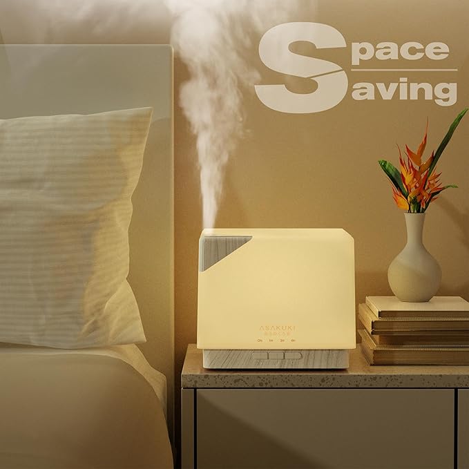 ASAKUKI 700 ml Premium Essential Oil Diffuser, 5 in 1 Ultrasonic Aromatherapy Fragrant Oil Vaporizer Humidifier, Timer and Auto-Off Safety Switch, 7 LED Light Colors-Ruum Studio Home