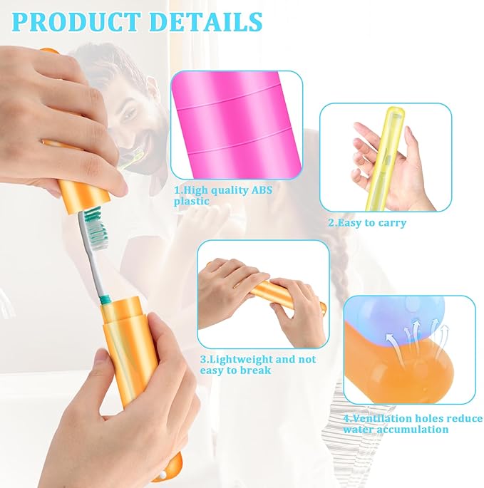 SIKEMAY 100 PCS Toothbrush Holder Bulk, Toothbrush Case Cover, Portable Plastic Dust Proof Breathable, Holder for Travel, Bathroom, Indoor, Outdoor, Trip, Camping, School-Ruum Studio Home