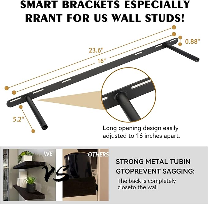 BGMG Wood Floating Shelves 36 inch Long,Wide Rustic Wooden Wall Shelves for Bathroom Living Room Bedroom Kitchen Farmhouse Set of 2-36x6.7x1.25 inch-Black-Ruum Studio Home