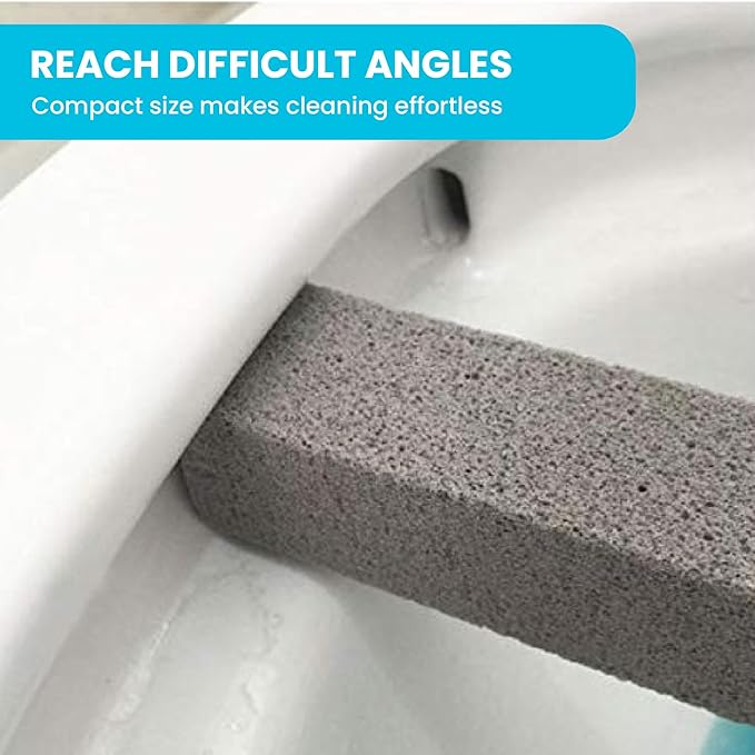Pumice Stone Toilet Bowl Cleaner | Toilet Pumice Stone with Extra Long Handle | Scouring Stick for Toilet Cleaning, Stain Removal on Toilets, Grills, Tiles, Grout & Pools | 4 Pack-Ruum Studio Home