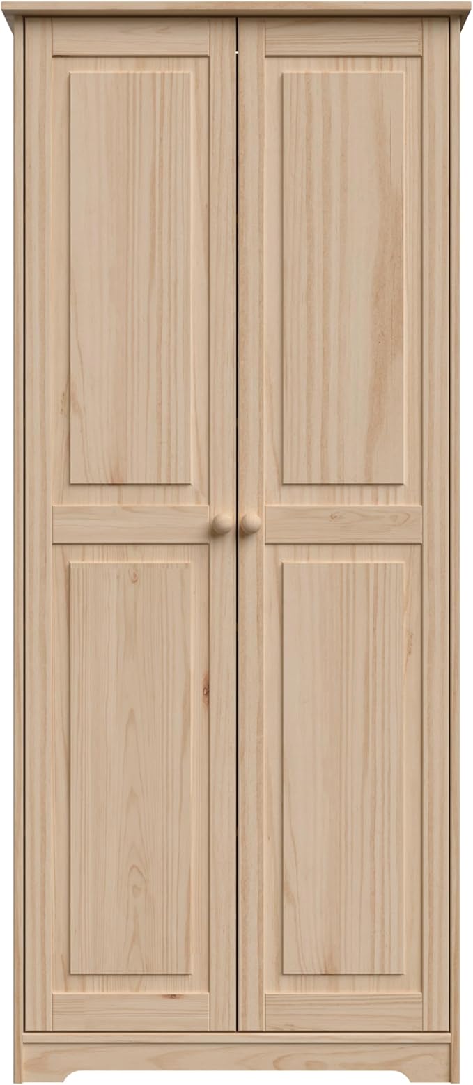 Pantry Cabinet Storage Cabinet with 2 Doors Solid Wood - Adjustable Shelves for Kitchen, Dining Room, or Utility Room Organization-Ruum Studio Home