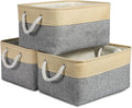 TheWarmHome Storage Bins for Organizing,Sturdy Storage Basket, Decorative Foldable Storage Baskets for Shelves Closet Toy (Gold&Grey Medium - 3 Pack 13.8L×9.8W×6.7H inch)-Ruum Studio Home