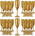 XUWAIDSGN Acrylic Champagne Flutes Toasting Glasses Unbreakable Mimosa Bar Reusable Wine Glasses Vintage Champagne Flutes Stemmed Drinking Cups 5.4 OZ for Christmas Birthday (100, Gold)-Ruum Studio Home