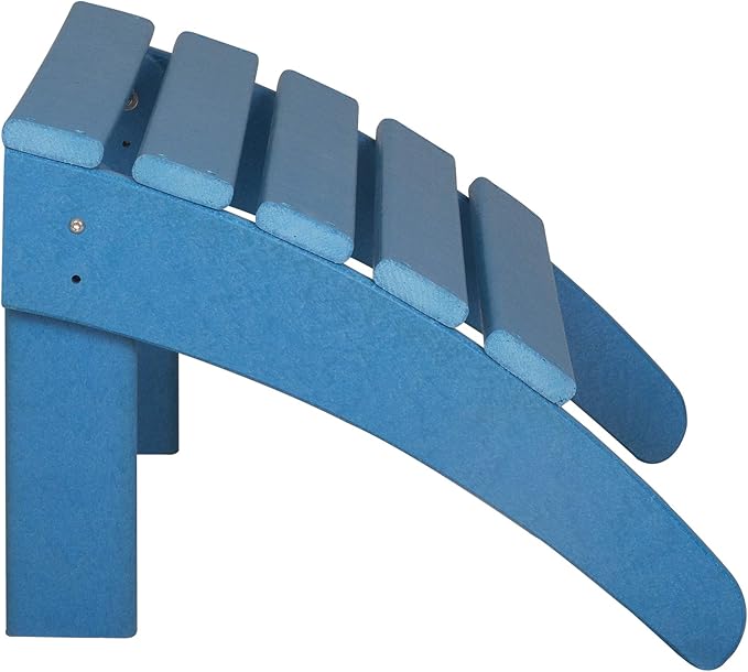 WestinTrends Outdoor Ottoman, Patio Adirondack Ottoman Foot Rest, All Weather Poly Lumber Folding Foot Stool for Adirondack Chair, Widely Used for Outside Porch Pool Lawn Backyard, Pacific Blue-Ruum Studio Home