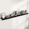 Floating Shelves for Wall, Large Wall Mounted Shelves with Invisible Brackets, Long Wood Floating Shelf for Living Room, Bedroom, Kitchen, (Black, 72" W x 9" D x 1.5" H)-Ruum Studio Home