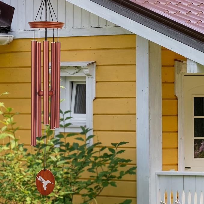 Hummingbird Outdoor Wind Chimes - 33" Tall, Tuned Melody, Memorial Gift for Mom/Grandma, Weather-Resistant, Perfect Decoration for Patio, Garden, Yard & Indoors-Ruum Studio Home