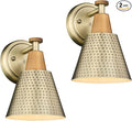 FEMILA Bathroom Light Fixtures 2 Pack, Antique Brass Vanity Light with Hammered Metal Shade, 2-Lights Bath Wall Mounted Lights Wall Lamp for Mirror Kitchen Bedroom, 4FG59B-2 BG-Ruum Studio Home