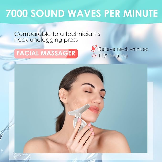 Facial Massager Red-Light-Therapy-for-Face and Neck, Face 𝖲 culpting Wand with 7 Color (Champagne)-Ruum Studio Home