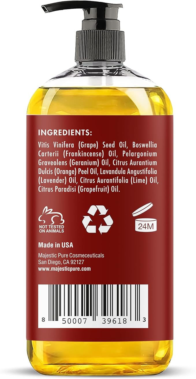 MAJESTIC PURE Frankincense Scar and Stretch Massage Oil for Massage Therapy - Refreshing, and Relaxing - Natural Oils with Frankincense Essential Oil - for All Skin Types - Men and Women - 8 fl oz-Ruum Studio Home