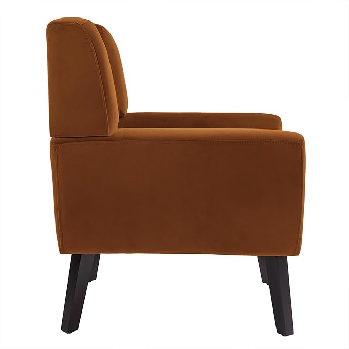 UIXE Accent Chairs Set of 2, Velvet Upholstered Armchair for Living Room, Modern Club Arm Chairs Comfy Single Sofa Button Tufted Bedroom Reading Seat - Orange-Ruum Studio Home