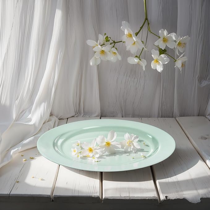 FLOWERCAT 60PCS Sage Green Plates - Heavy Duty Plastic Plates Disposable for Party/Easter - Include 30PCS 10.25inch Sage Green Dinner Plates and 30PCS 7.5inch Dessert Plates-Ruum Studio Home