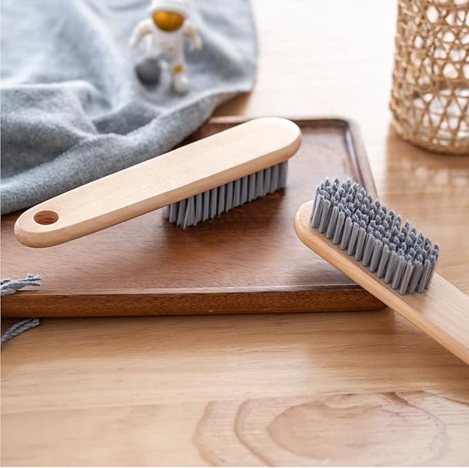 2PCS Wood Laundry Brush, Long Handle Clothing Stain Remover Scrubber, Soft Bristle for Scrubbing Out Tough on Delicate, Easy to Grip Hand Washing Clothes-Ruum Studio Home